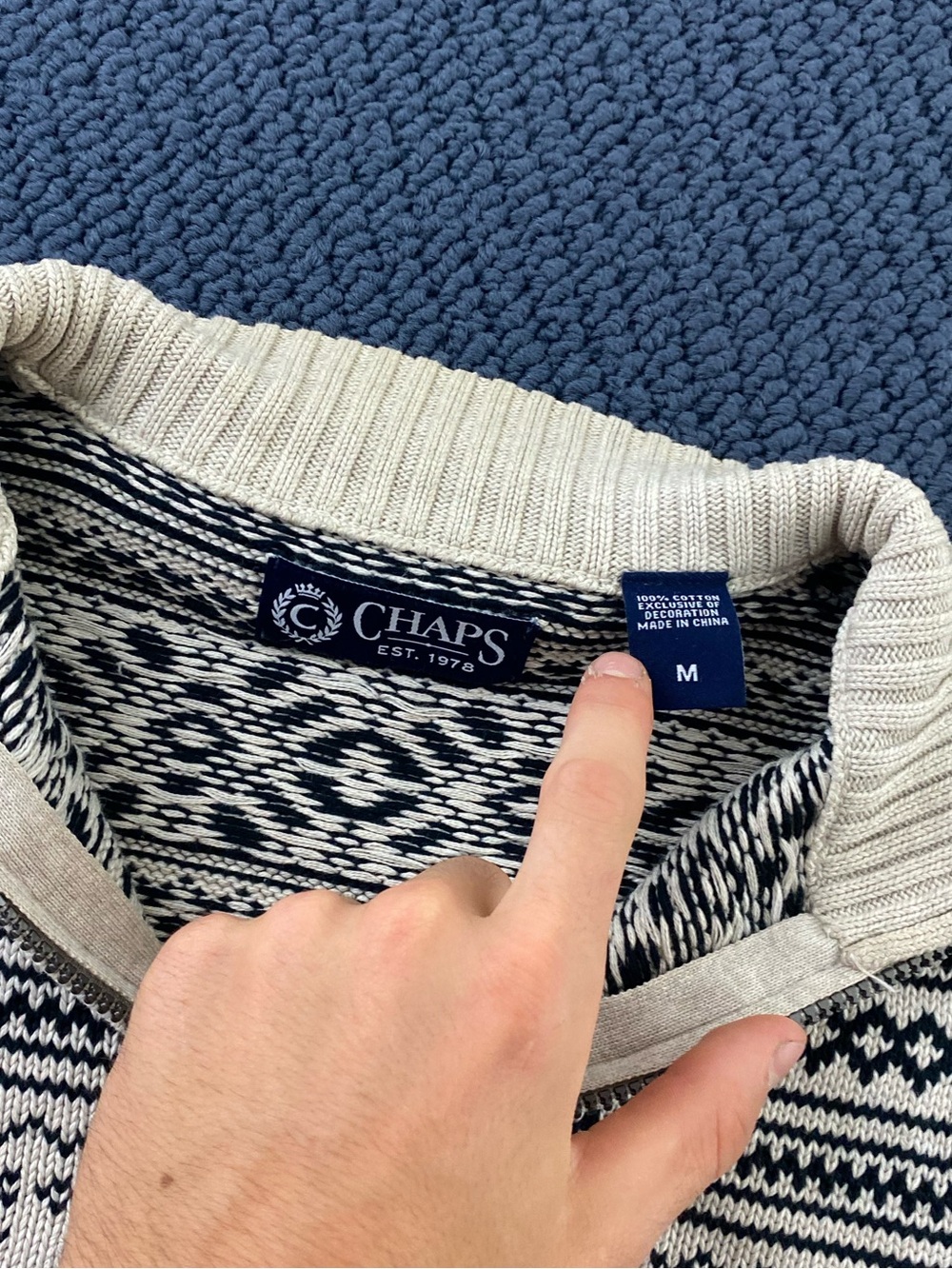 Vintage Chaps by Ralphen Quarter-Zip Sweater - Picture 4 of 8